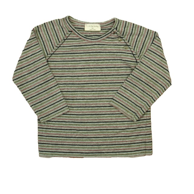 1 + In the Family Gray | Pink | Green Stripe Long Sleeve T-Shirt 18 Months 