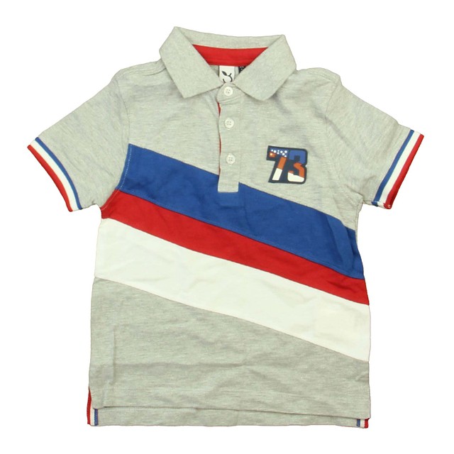 3 Pommes Red | Blue | Grey Polo Shirt 3-4T 