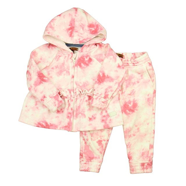 7 For All Mankind 2-pieces Pink Tie Dye Apparel Sets 12-18 Months 