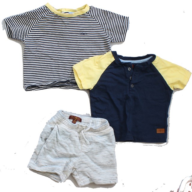 7 for all Mankind 3-pieces Grey | Blue | Yellow Apparel Sets 12 Months 