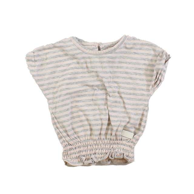 7 for all Mankind Grey | Pink | Stripes T-Shirt 12 Months 