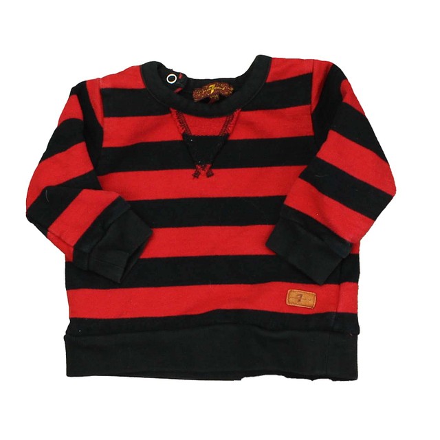 7 for all Mankind Red | Black | Stripes Sweatshirt 12 Months 