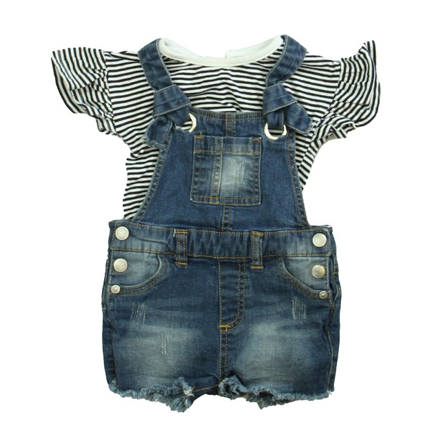 7 for all Mankind 2-pieces Black | White | Blue Overall Shorts 18 Months 