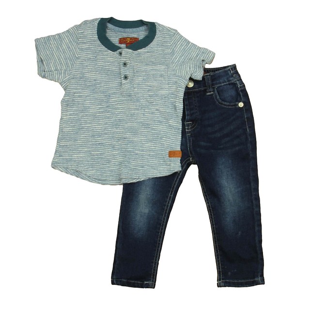 7 for all Mankind 2-pieces Blue | Teal Apparel Sets 18 Months 