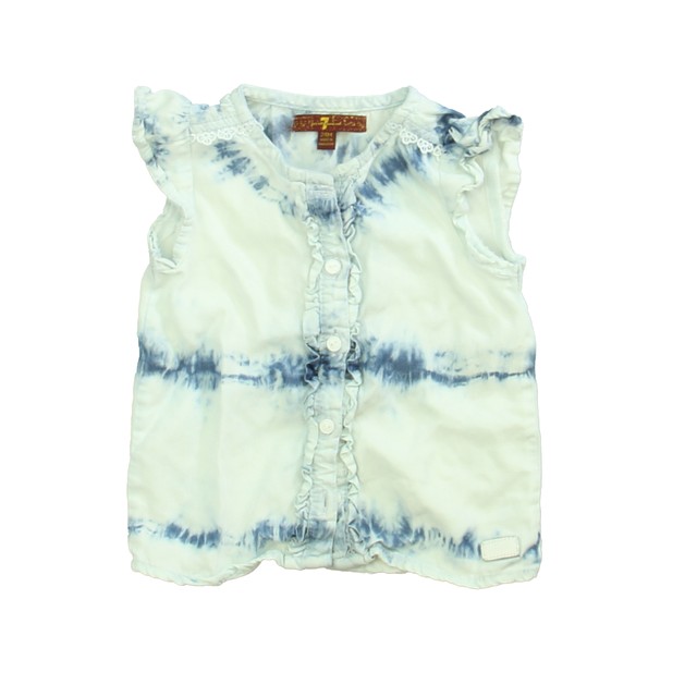 7 for all Mankind Blue | White Blouse 24 Months 