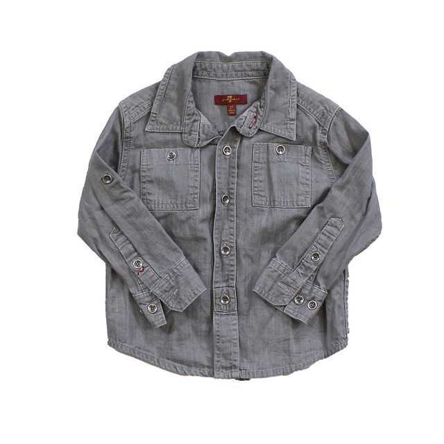 7 for all Mankind Grey Button Down Long Sleeve 2T 