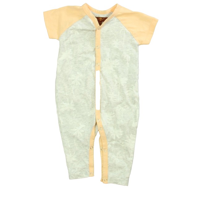 7 for all Mankind Gray | Peach Romper 3-6 Months 