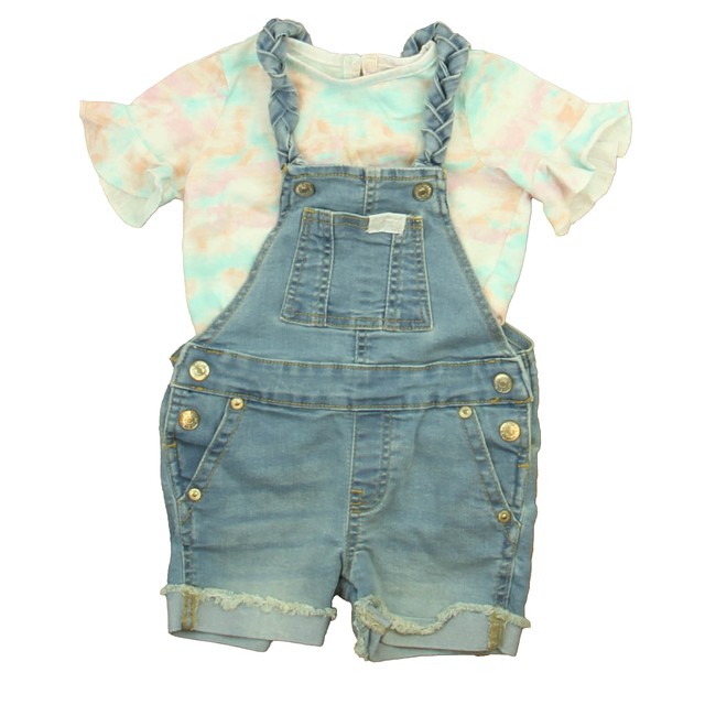 7 for all Mankind 2-pieces Blue | Pink | Aqua Tie Dye Overall Shorts 18 Months 