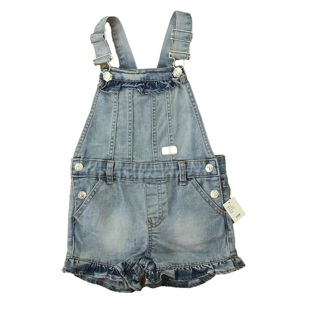 7 for all Mankind Blue Overall Shorts 24 Months 
