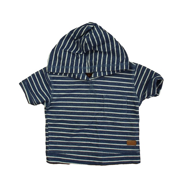 7 for all Mankind Blue Stripe Short Sleeve Shirt 2T 