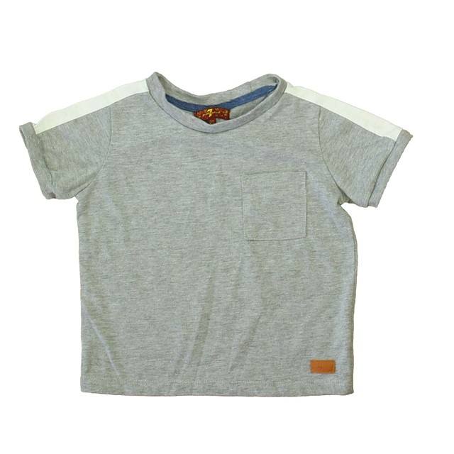 7 for all Mankind Gray | White T-Shirt 2T 