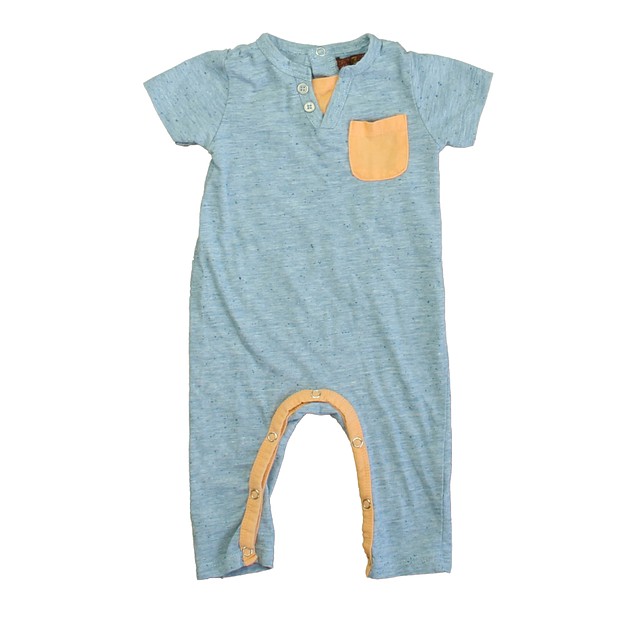 7 for all Mankind Blue | Peach Romper 3-6 Months 