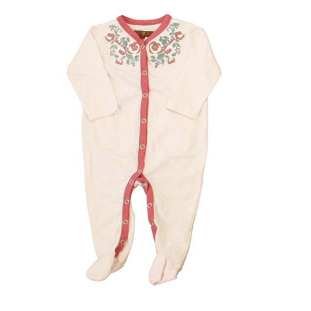 7 for all Mankind Pink Floral Long Sleeve Outfit 3-6 Months 