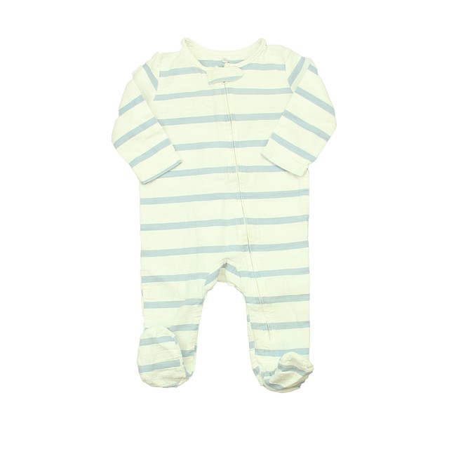 Aden + Anais White | Blue | Stripes 1-piece footed Pajamas 0-3 Months 