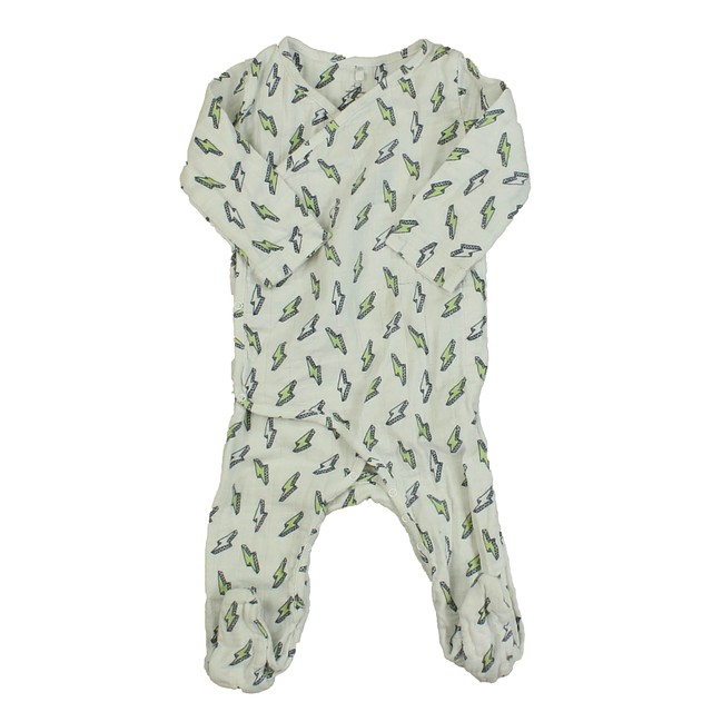 Aden + Anais White | Green | Blue 1-piece footed Pajamas 3-6 Months 