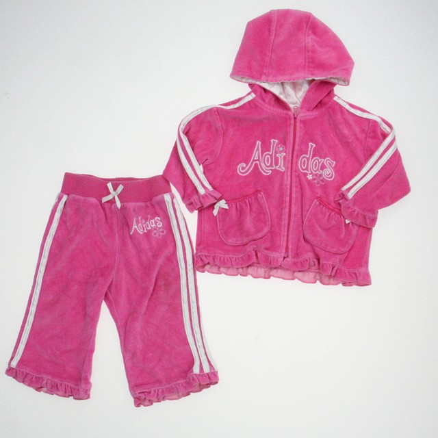 Adidas 2-pieces Pink | White Track Suit 12 Months 
