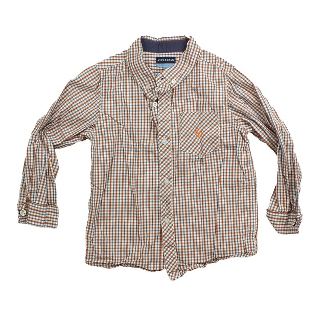 Andy & Evan Brown | Blue Button Down Long Sleeve 6 Years 