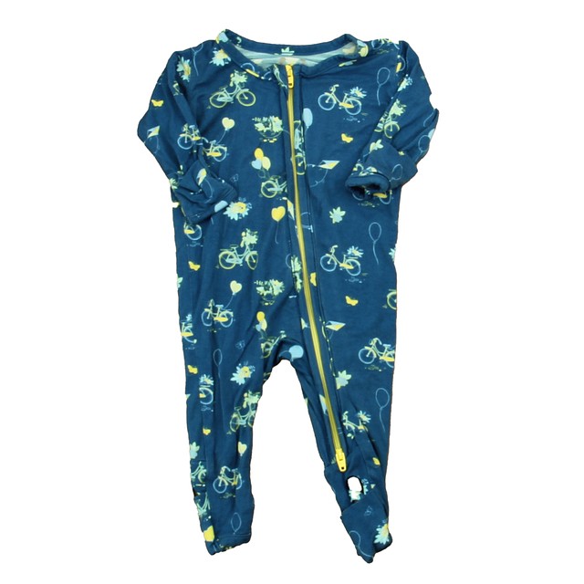 Bellabu Bear Blue Bicycles | Yellow Flowers 1-piece Non-footed Pajamas 0-3 Months 