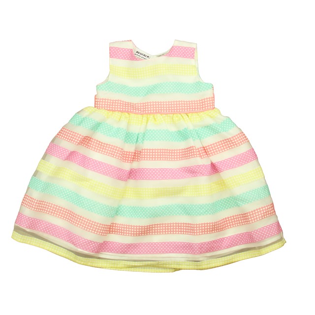 BlueBeri Boulevard White | Pink | Yellow Special Occasion Dress 18 Months 