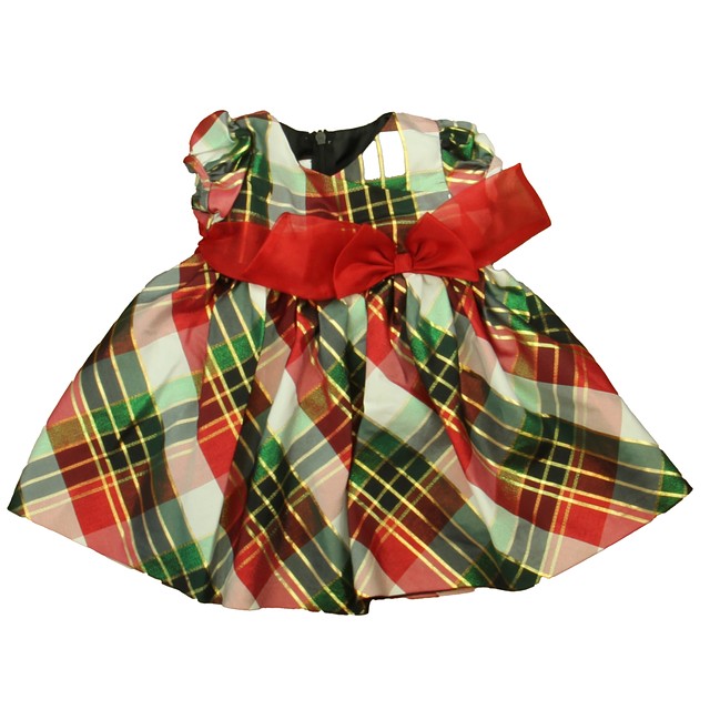 Bonnie Jean Red | White | Green Plaid Special Occasion Dress 12 Months 