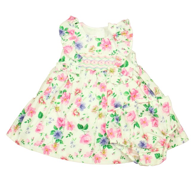 Bonnie Jean 2-pieces White | Pink | Green Floral Dress 12 Months 