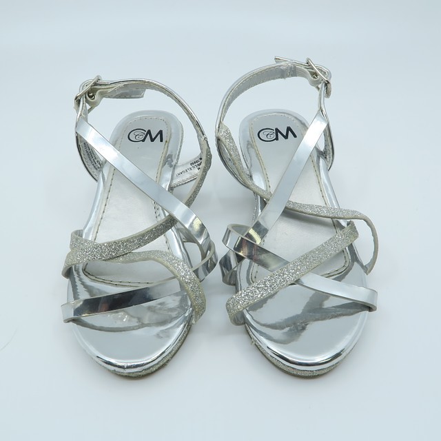 CM Silver Sandals 7 Toddler 