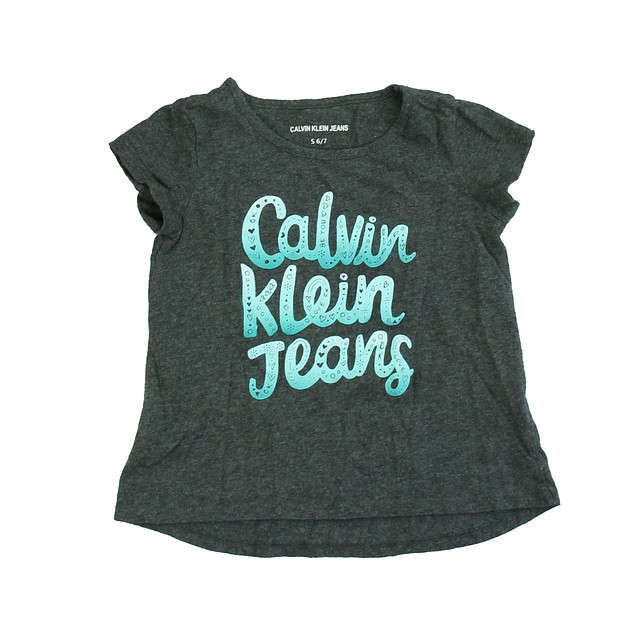 Calvin Klein Jeans Grey | Blue T-Shirt 6-7 Years 