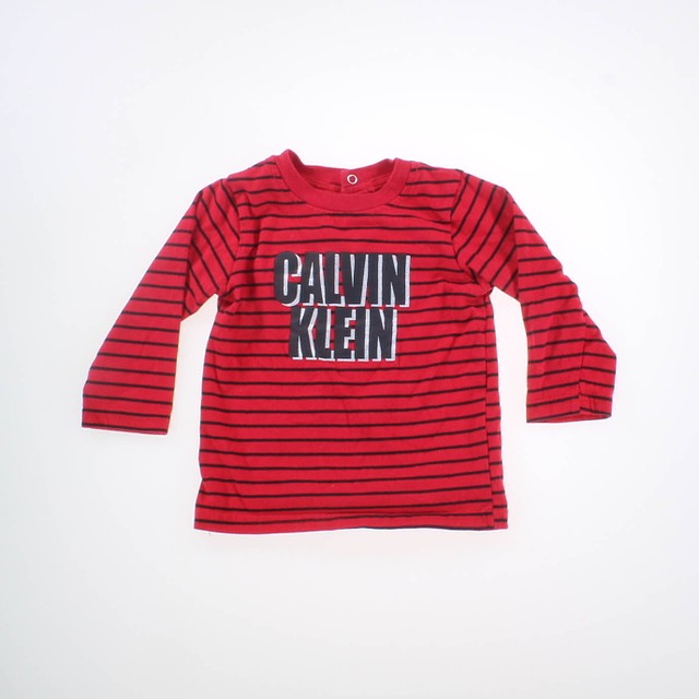 Calvin Klein Red | Black | Striped Long Sleeve T-Shirt 12 Months 