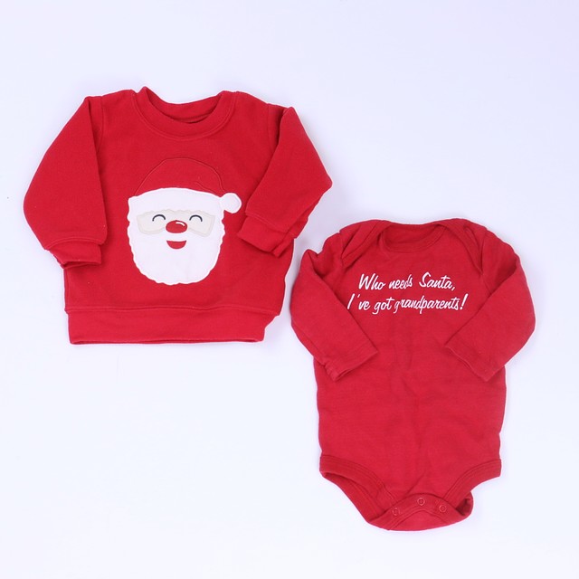 Carter's | Faded Glory Set of 2 Red Long Sleeve Shirt 3-6 Months 
