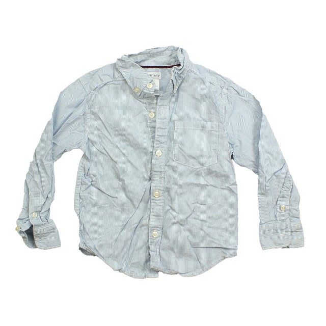 Carter's Light Blue | White | Striped Button Down Long Sleeve 3T 