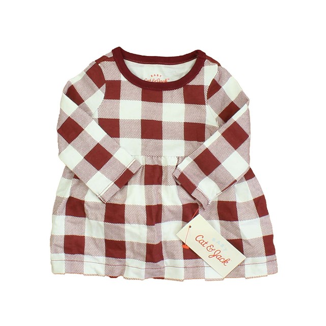 Carter's 2-pieces Maroon | White Dress New Born 