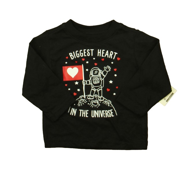 Celebrate Valentines Black | White Red Astronaut Long Sleeve T-Shirt 12 Months 