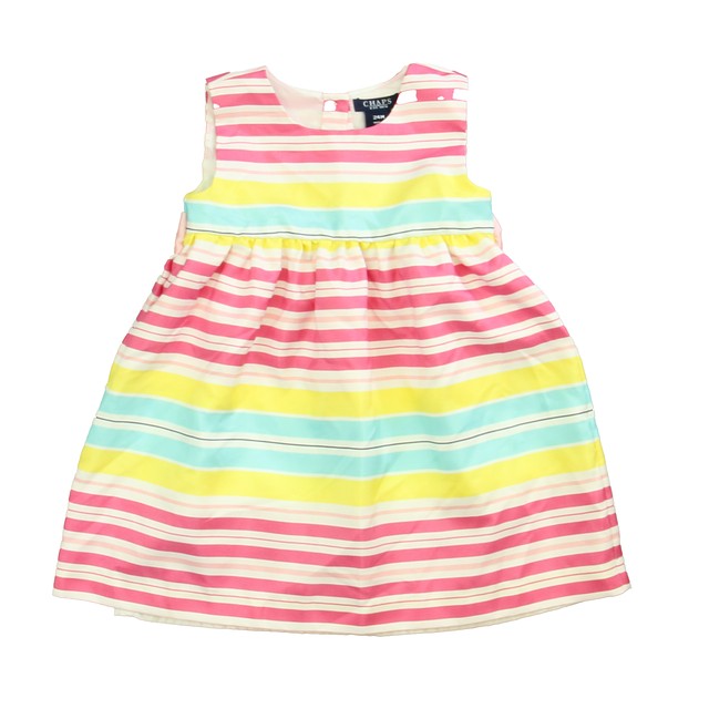 Chaps Pink | Yellow | Aqua Stripe Dress 24 Months 
