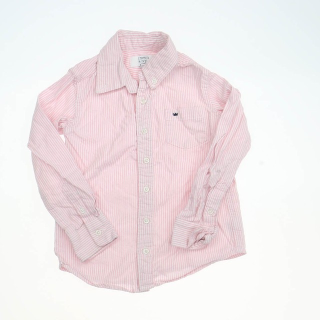 Crown & Ivy PInk Button Down Long Sleeve 4T 
