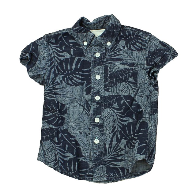 Crewcuts Navy | Tropical Button Down Short Sleeve 2T 