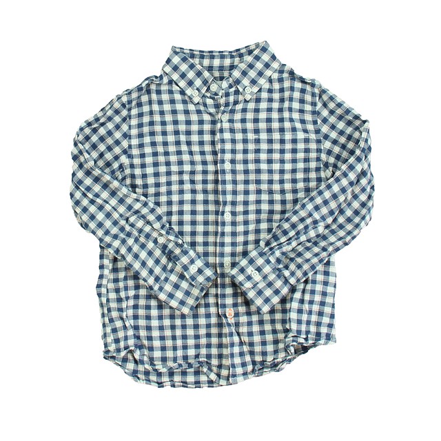 Crewcuts Blue | White | Flannel Button Down Long Sleeve 4-5T 