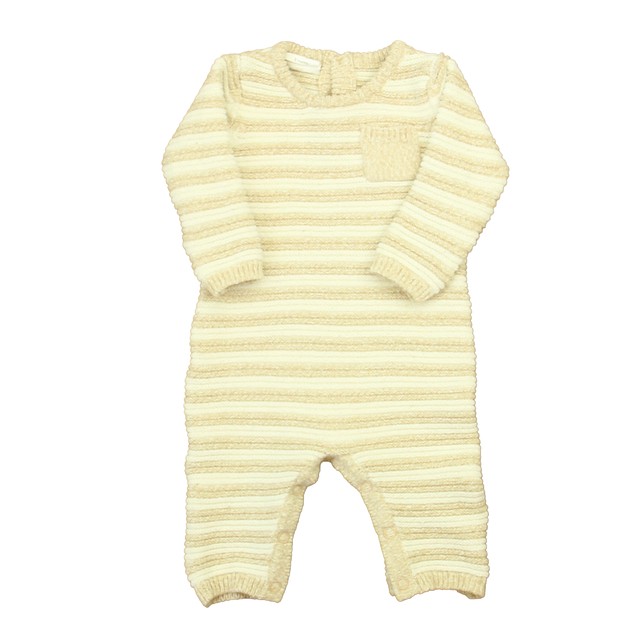 Cuddl Duds Ivory | Tan Stripe Long Sleeve Outfit 3 Months 