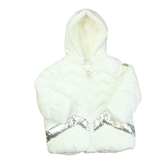 DKNY White | Silver | Sequins Winter Coat 12 Months 