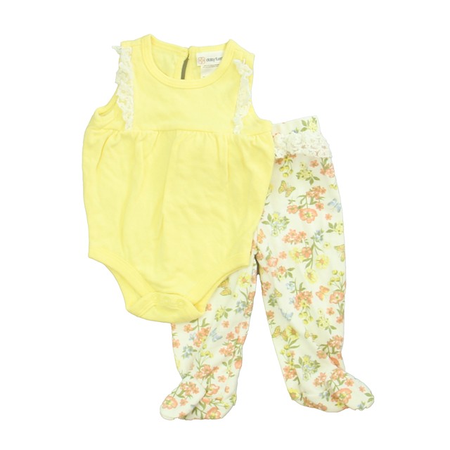 Daisny Fuentes 2-pieces Yellow | Ivory Floral Apparel Sets 3-6 Months 