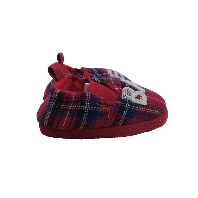 Dearfoams Red Plaid Slippers 6-9 Months 
