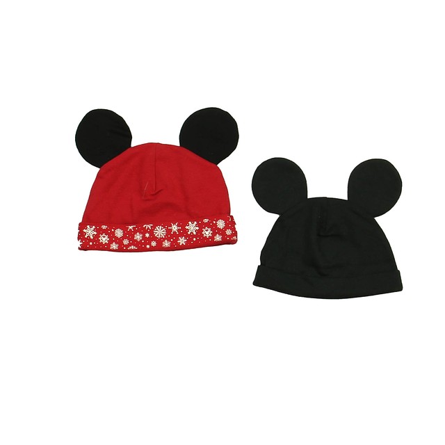 Disney Set of 2 Red | White | Black Hat 0-3 Months 