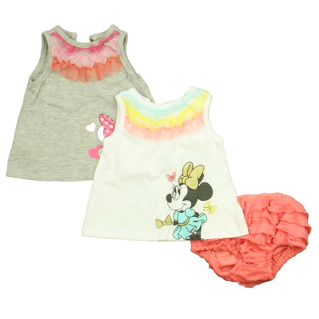 Disney 3-pieces White | Pink | Gray Minnie Apparel Sets 6-9 Months 