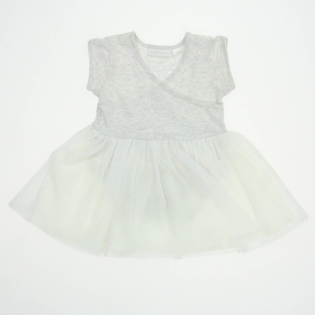 Elegant Baby Gray | White Dress 6-12 Months 