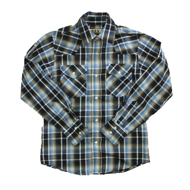 Ely Cattleman Blue | Brown Plaid Button Down Long Sleeve 8-10 Years 