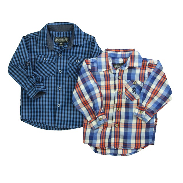 English Laundry Set of 2 Blue | Red | Black Button Down Long Sleeve 18 Months 