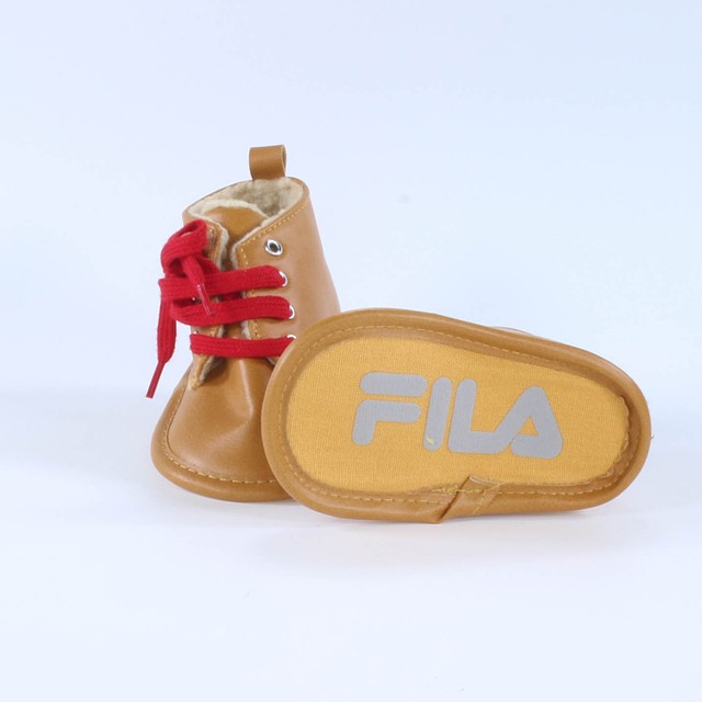 Fila Tan | Red Booties 9-12 Months 