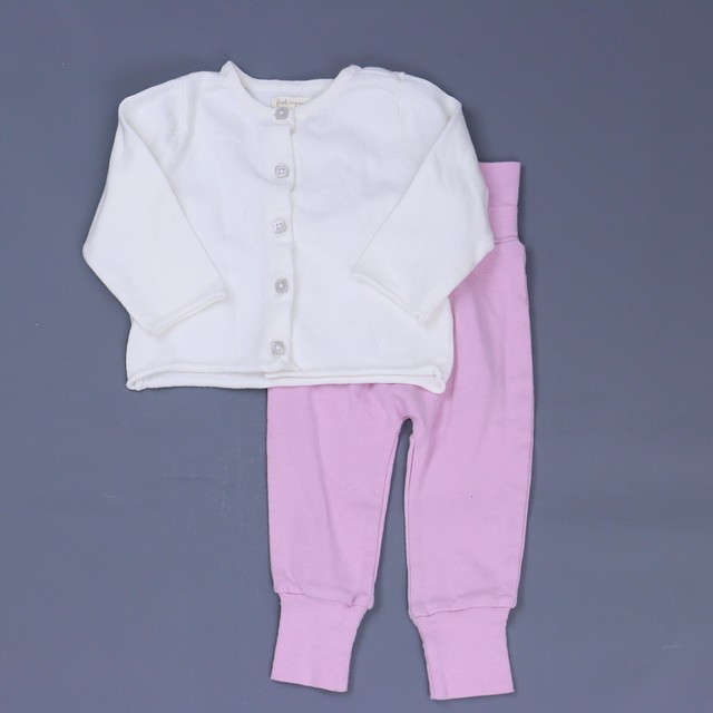 First Impressions 2-pieces Pink | White Apparel Sets 3-6 Months 