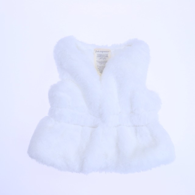 First Impressions White Faux Fur Vest 3-6 Months 