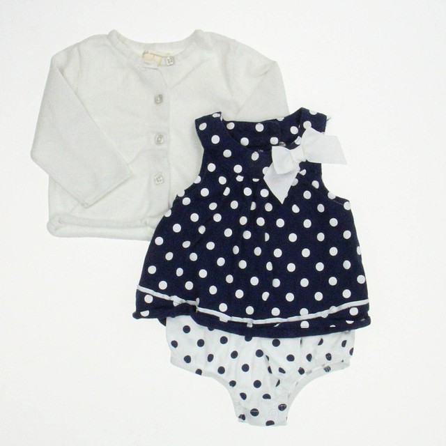 First Impressions 2-pieces White | Navy Apparel Sets 3-6 Months 