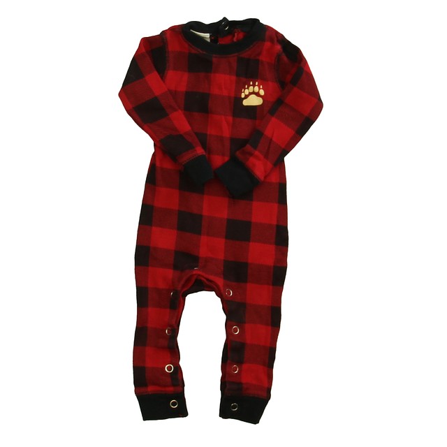 Flap Jack Red | Black Checkered 1-piece Non-footed Pajamas 6 Months 